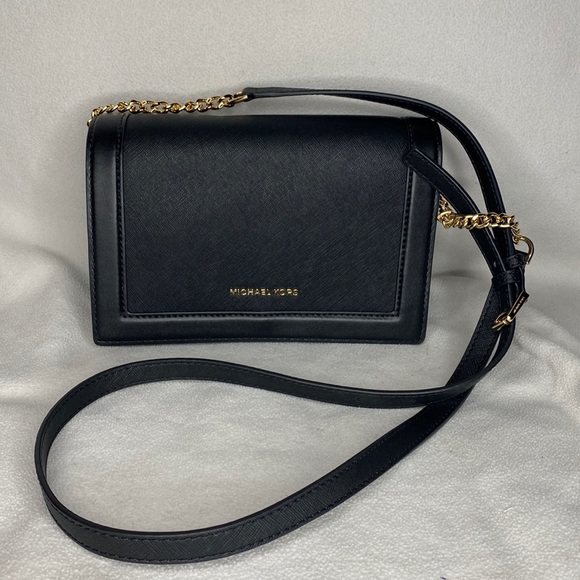 Michael Kors Jet Set Black Small Full Flap Chain Crossbody - Picture 1 of 10